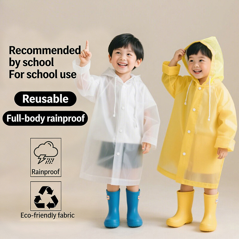 Camping Rain Poncho - Jednorazowy płaszcz przeciwdeszczowy dla dzieci, długie