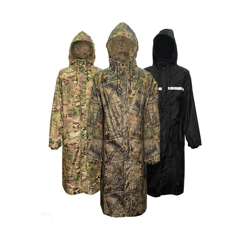 Camping Rain Poncho - Kamuflaż długi płaszcz przeciwdeszczowy dla mężczyzn