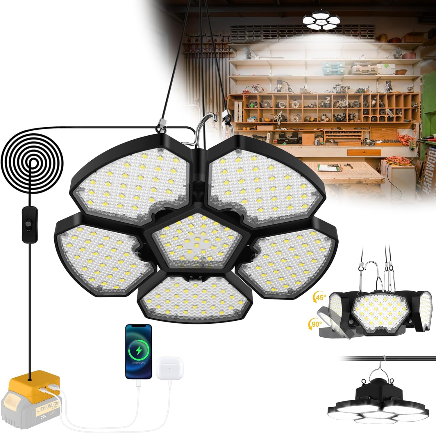 Outdoor Camping Jobs - Lampa do szopy na baterie, zewnętrzna