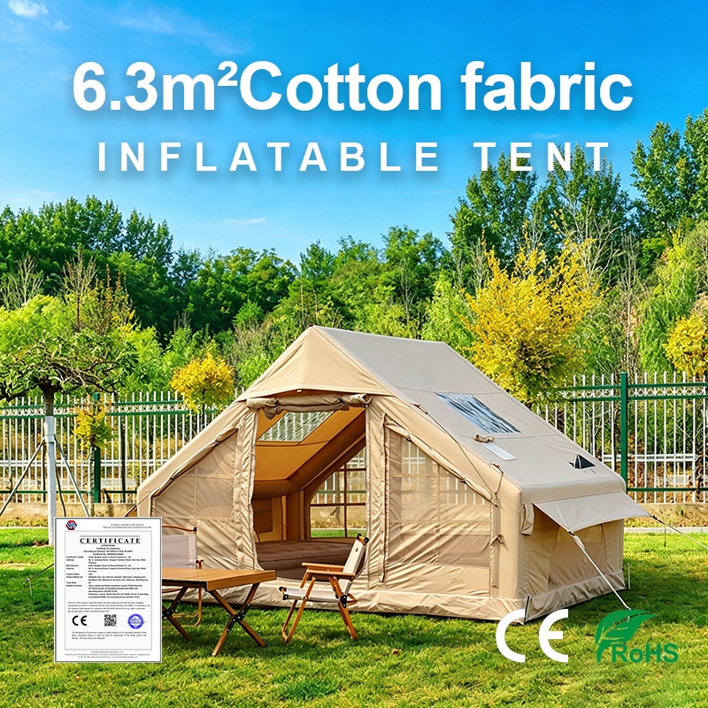 Outdoor Camping Direct - Namiot dmuchany z oddychającego płótna bawełnianego