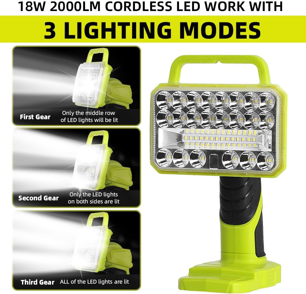 Outdoor Camping Jobs - Bezprzewodowa latarka LED 18W 2000LM do