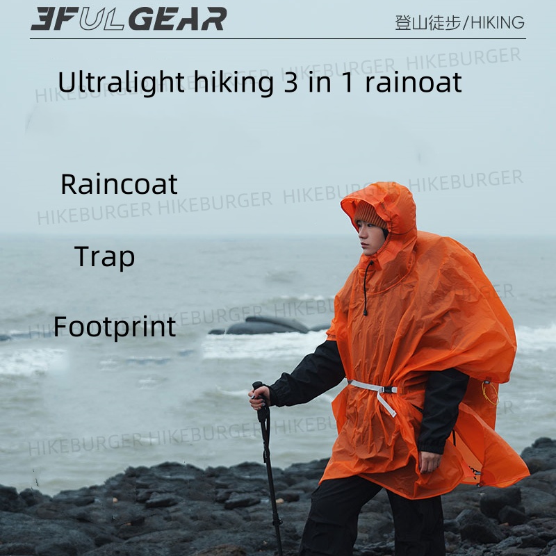 Camping Rain Poncho - 3F UL GEAR 3w1 Poncho Przeciwdeszczowe