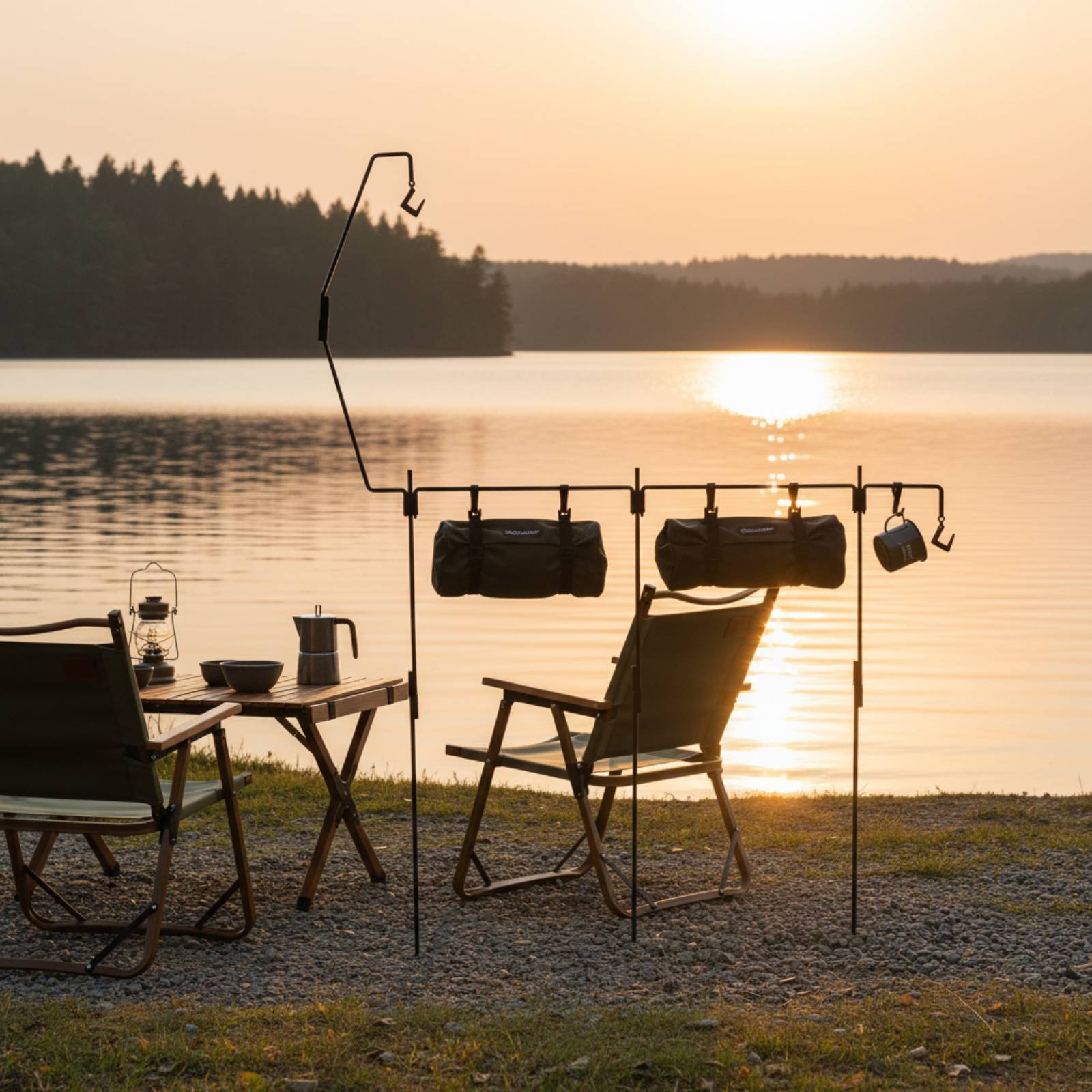 Kitchen Outdoor Camping - Stojak na latarnię kempingową, łatwy w