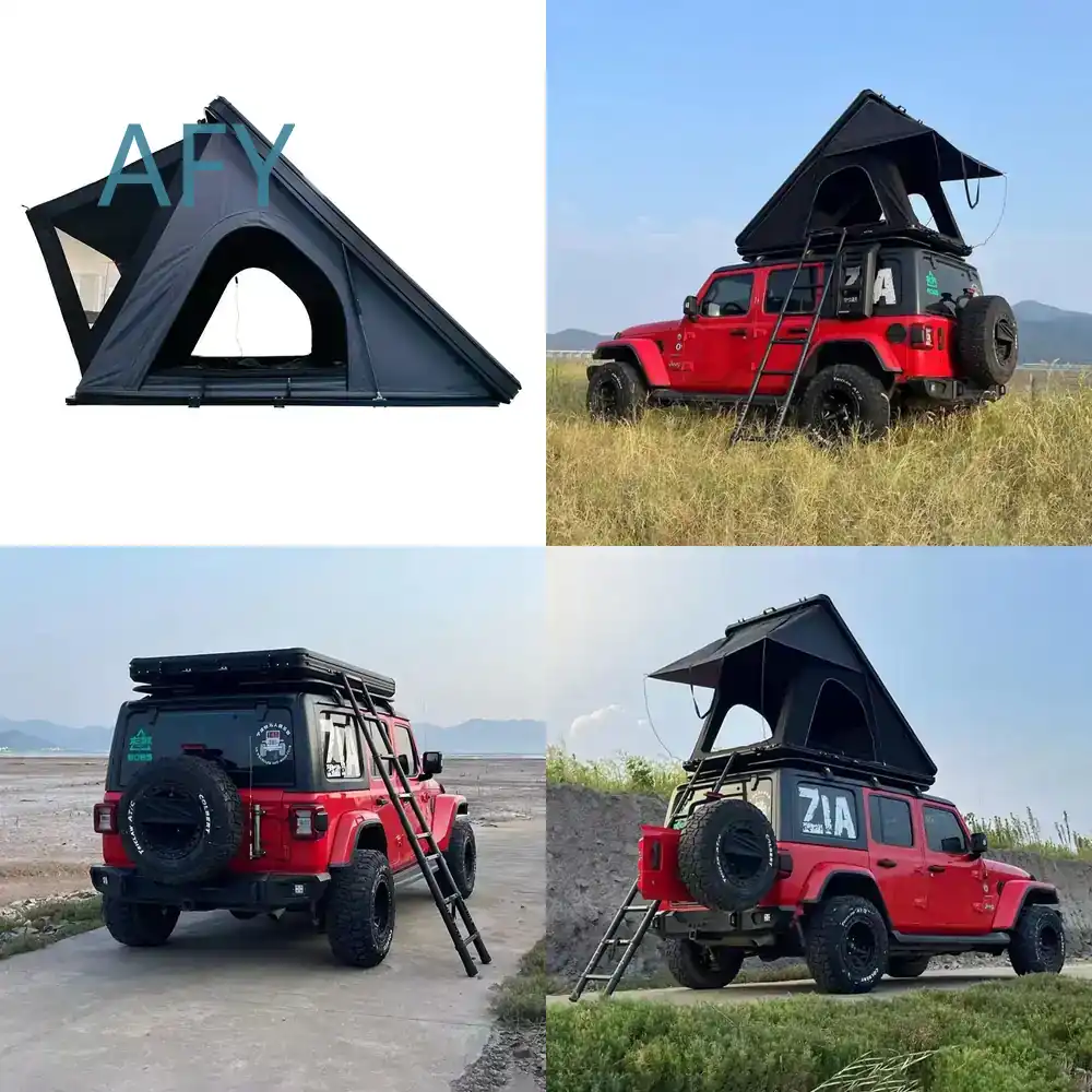 Outdoor Camping Van Tent - Namiot dachowy trójkątny, ultracienki, z aluminium,