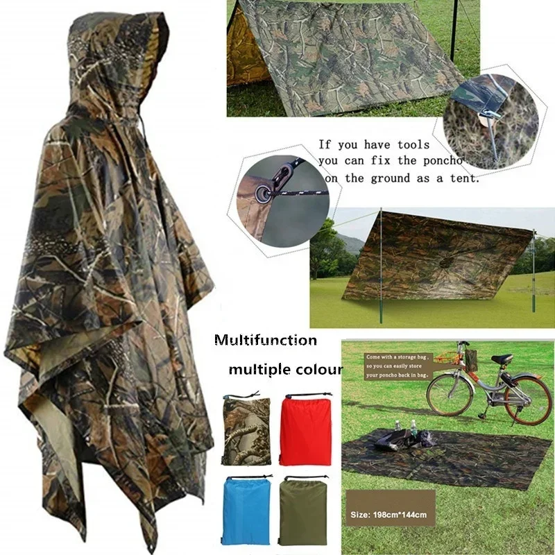 Camping Rain Poncho - Wielofunkcyjny płaszcz przeciwdeszczowy 3 w 1