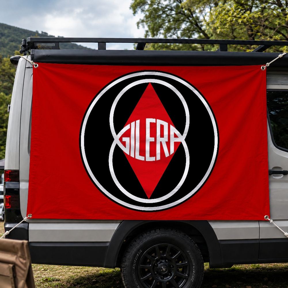 Flaga z logo marki G-Gilera Mo – Outdoor Camping Brand recenzja i cena