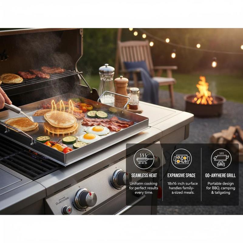 Uniwersalna płaska płyta grill – Kitchen Outdoor Camping recenzja i cena
