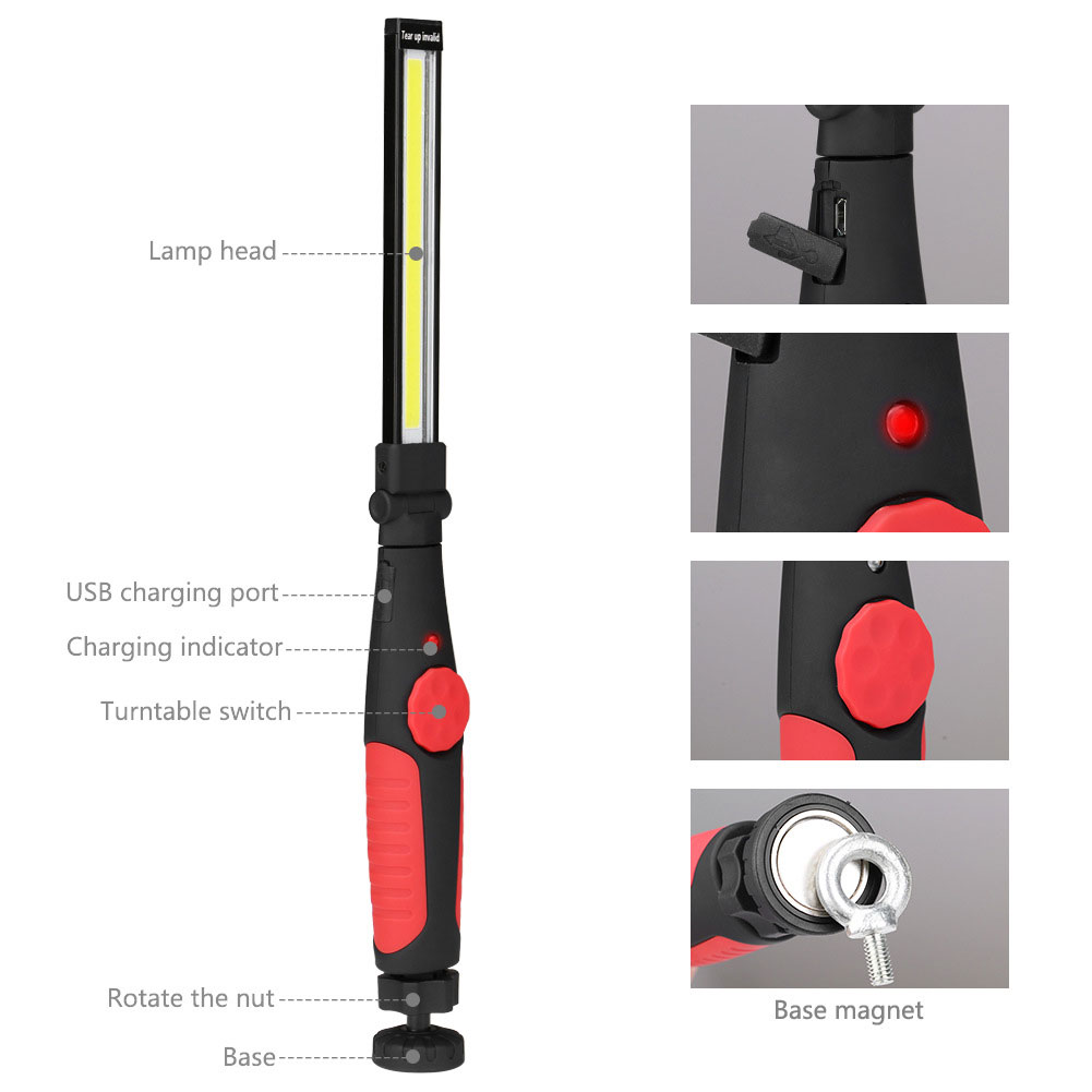 Składana latarka COB USB Akumu – Outdoor Camping Jobs recenzja i cena