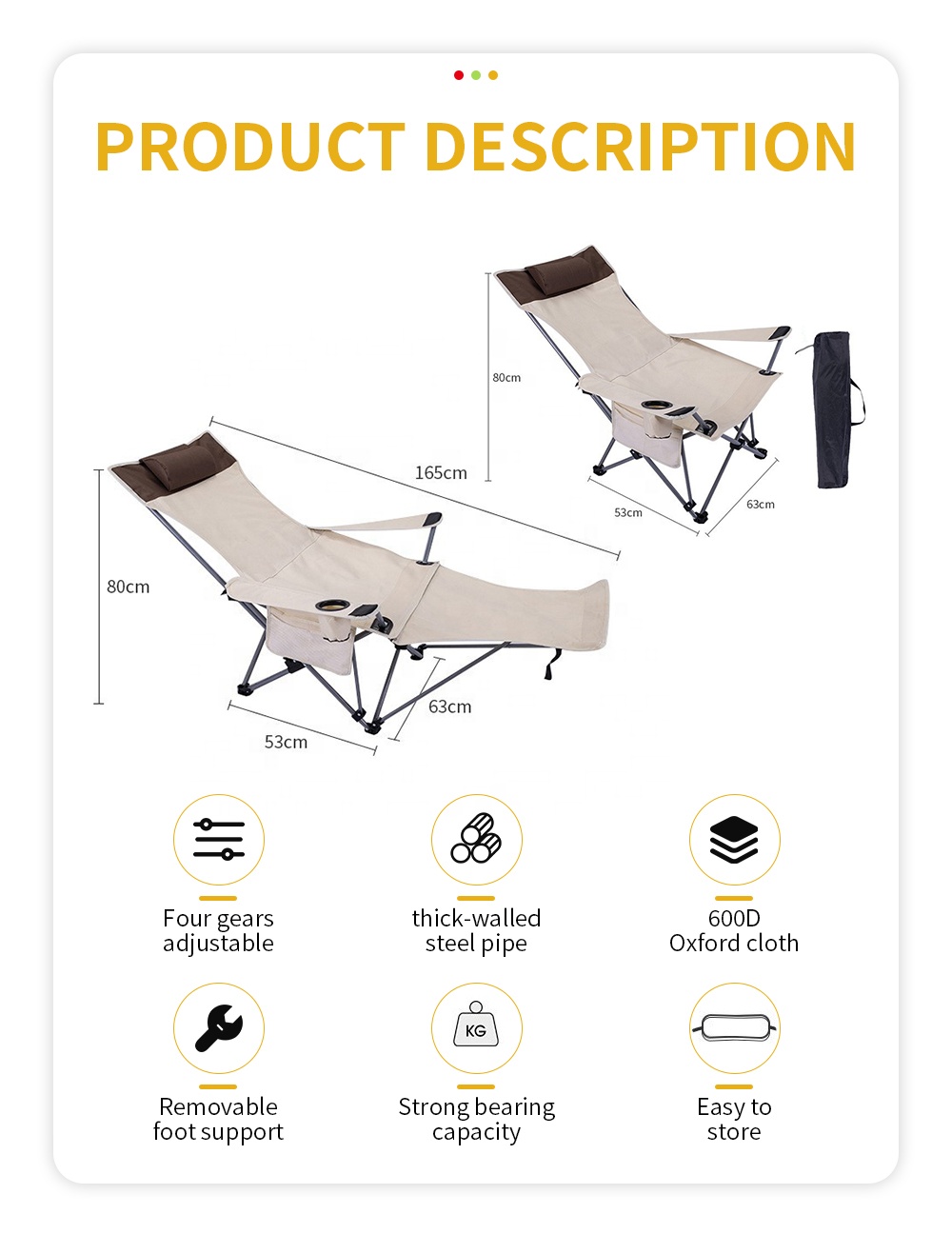Przenośne składane krzesło roz – Outdoor Camping Folding Chairs recenzja i cena