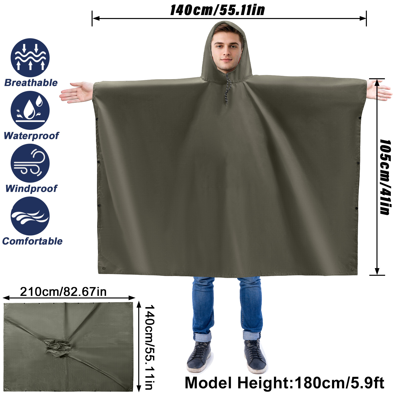 Poncho przeciwdeszczowe dla do – Camping Rain Poncho recenzja i cena