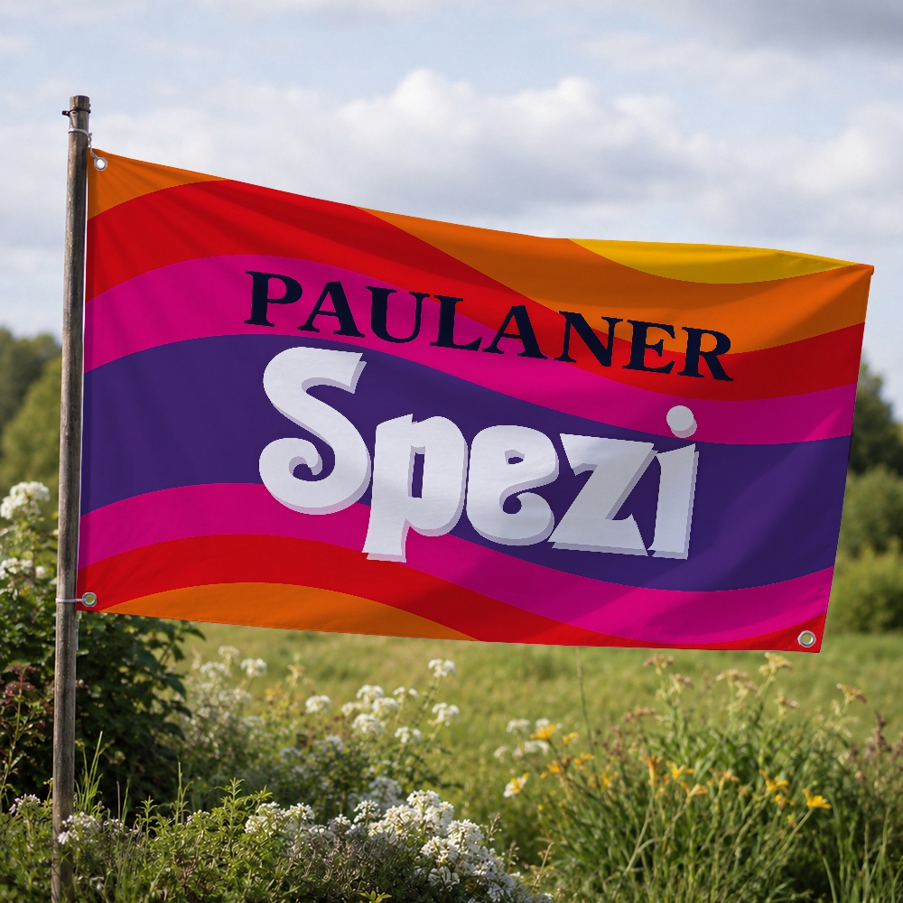 Flaga z logo marki napojów P-P – Outdoor Camping Brand recenzja i cena